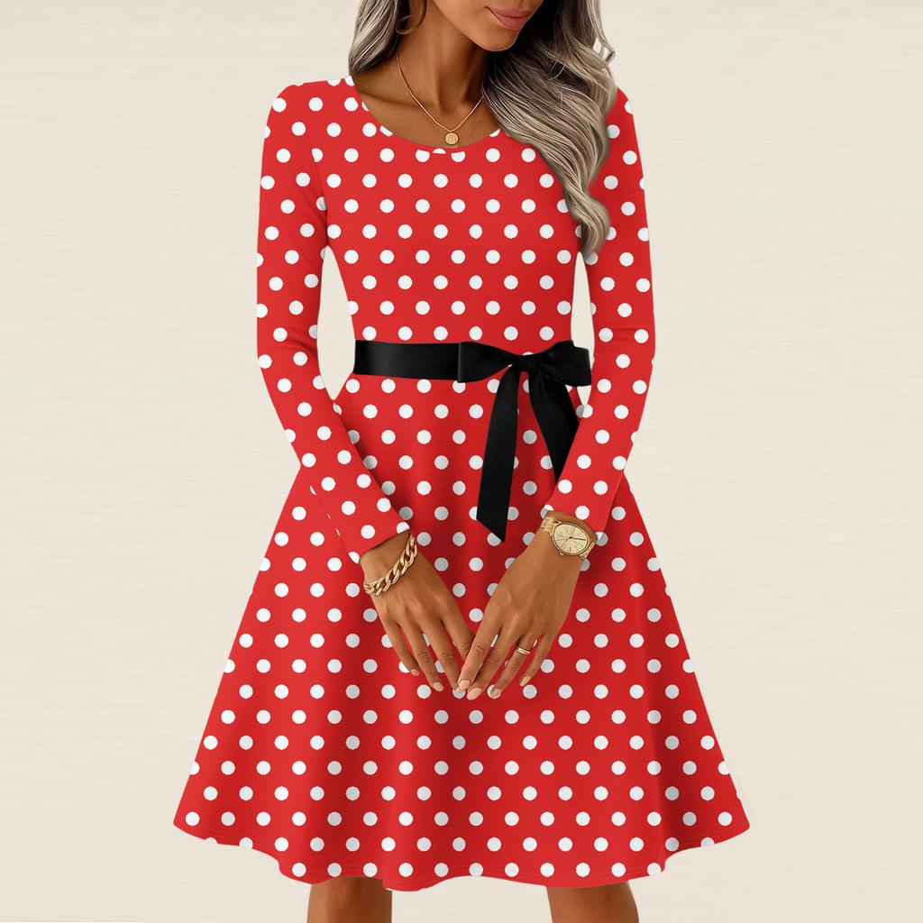 Женские повседневные модные платья с длинным рукавом в винтажном стиле