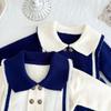 Jaydyequ Casual Perfect for Shrine and Navy Size 110cm Girls' Spring/Autumn/Winter Dress, Knitwear, Sailor-Style Dress, Weddings, Visits, Recitals,