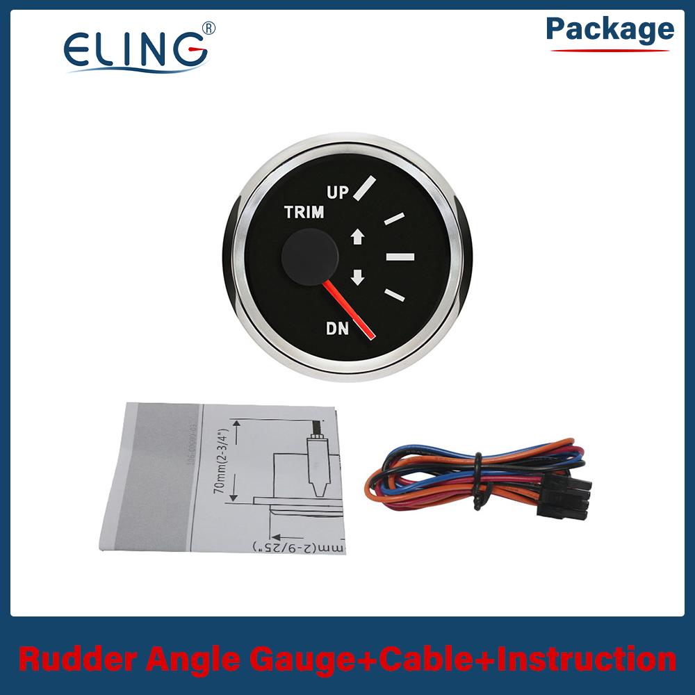 ELING New 52mm Waterproof Marine Trim Gauge Meter UP-DN Inboard Outboard Engine 0-190ohm Signal 12V 24V With Red Backlight