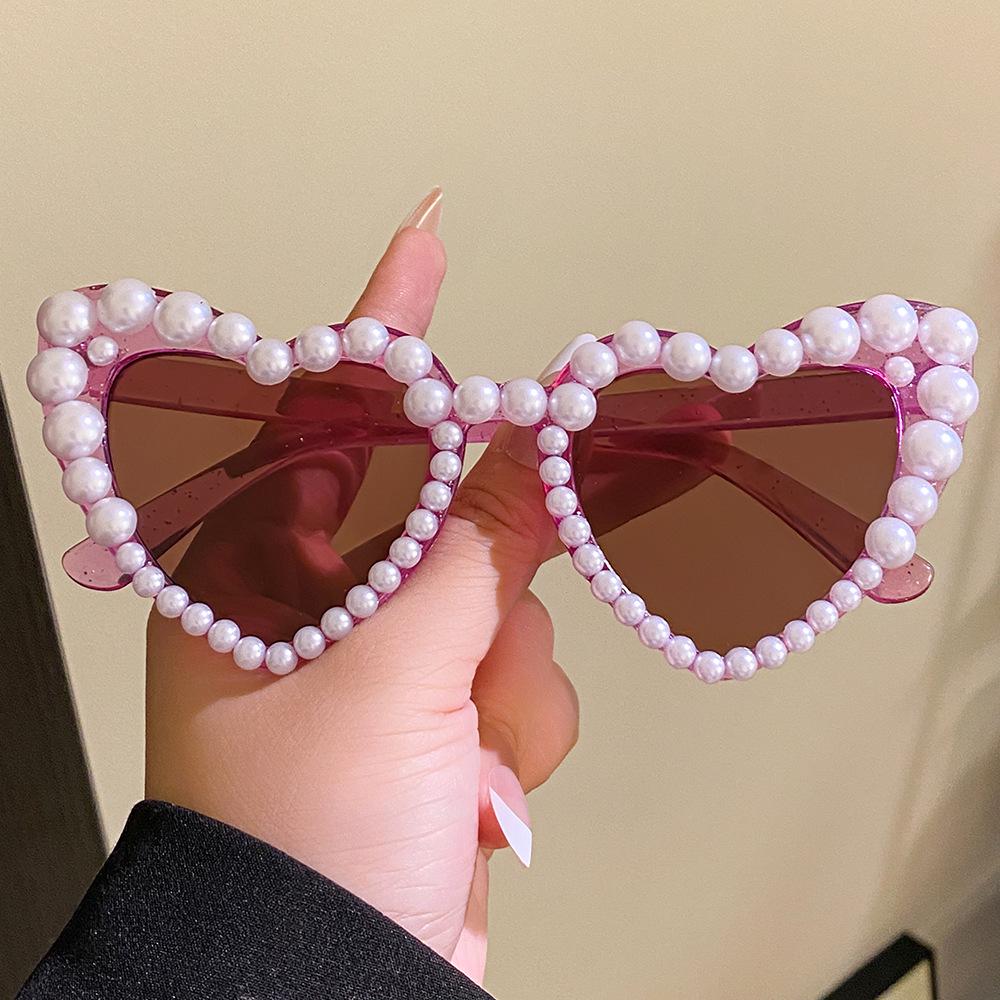 Преувеличенные party-очки в форме сердца с жемчугом - Модный handmade для женщин