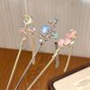 Chinese Style Hairpin For Women Vintage Flower Tassel Hair Stick Exquisite Clear Floral Pearl Hairpin Jewelry Hair Accessories