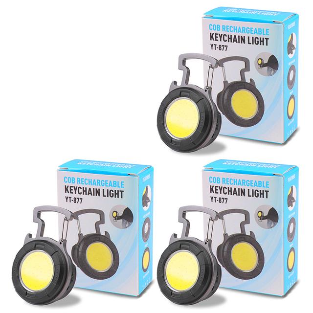 Мини светодиодный фонарик, рабочий свет, перезаряжаемый брелок, портативный карманный фонарик со штопором, уличный светильник