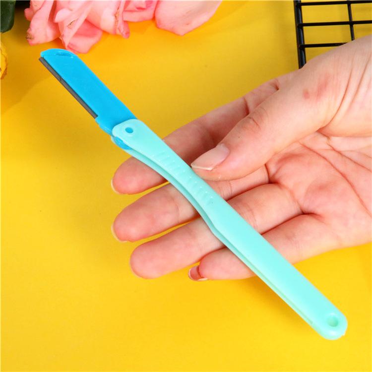 Beauty Tool Eyebrow Trimmer, Easy Eyebrow Trimmer Can Replace the Blade, Folding One-word Beginner Eyebrow Scraper Gift