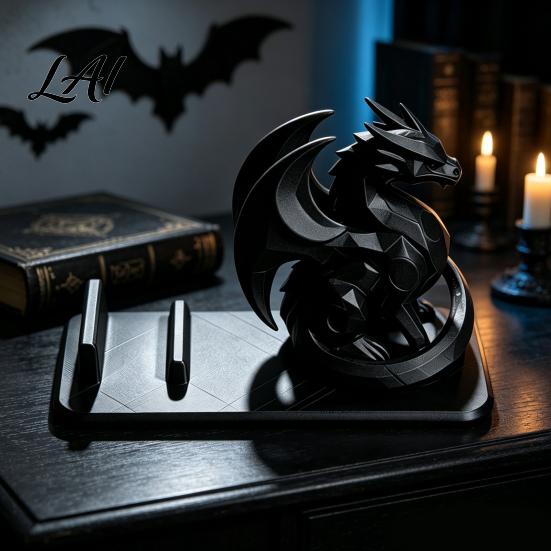 Dragon Phone Holder 3D Printed Cell Stand Gothic Smart Office Desk Decor Holder Universal Desktop Mobile Organizer for Home Style Collectibles