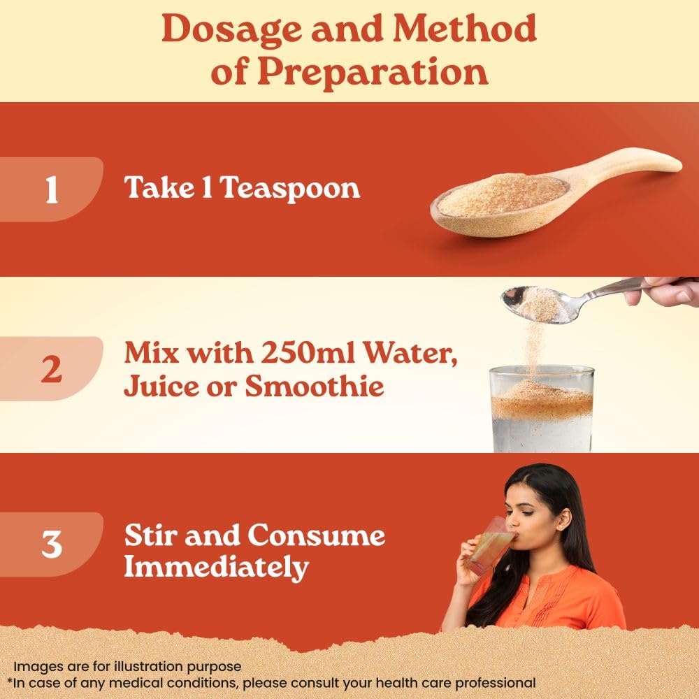 Organic India Sat Isabgol Pre & Probiotic Fibre Powder Orange 100g for Digestion and Gut Health