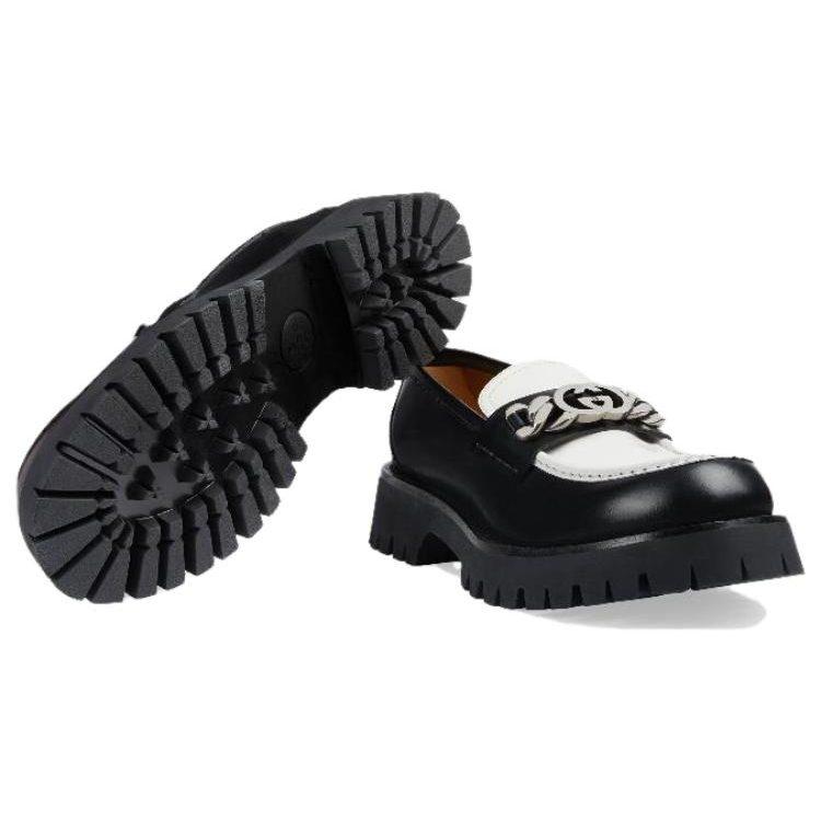 Gucci Лофер 'Interlocking G - Черный Белоснежный' 752093 DS8J0 1072