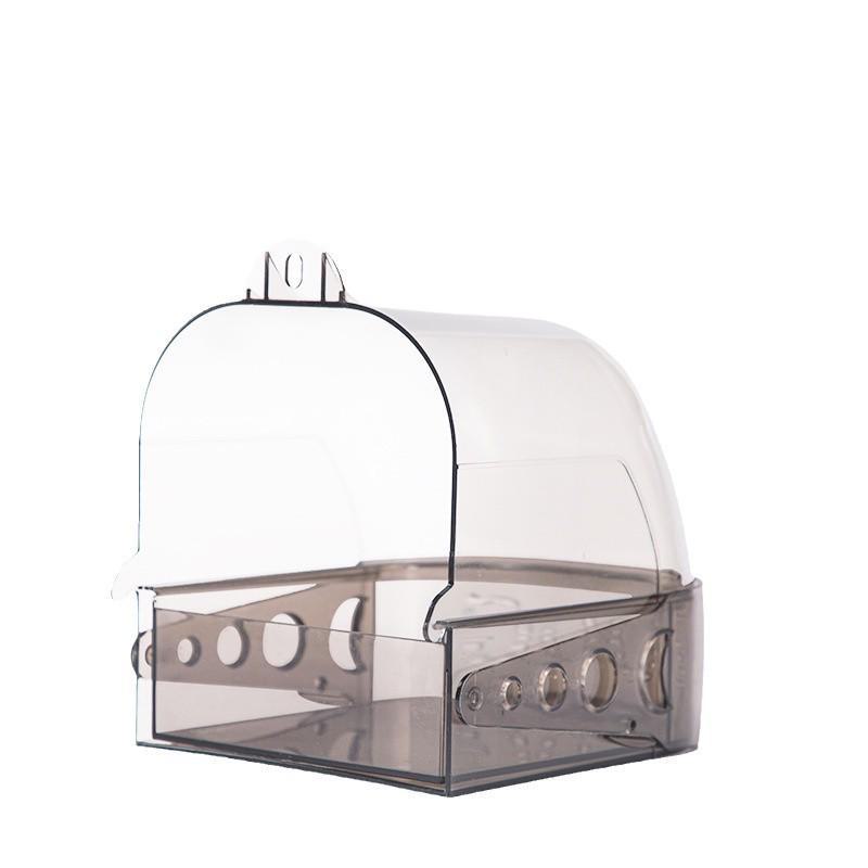 Очень большая прозрачная ванна для волнистых попугайчиков с ящиком - аксессуар для клетки для птиц