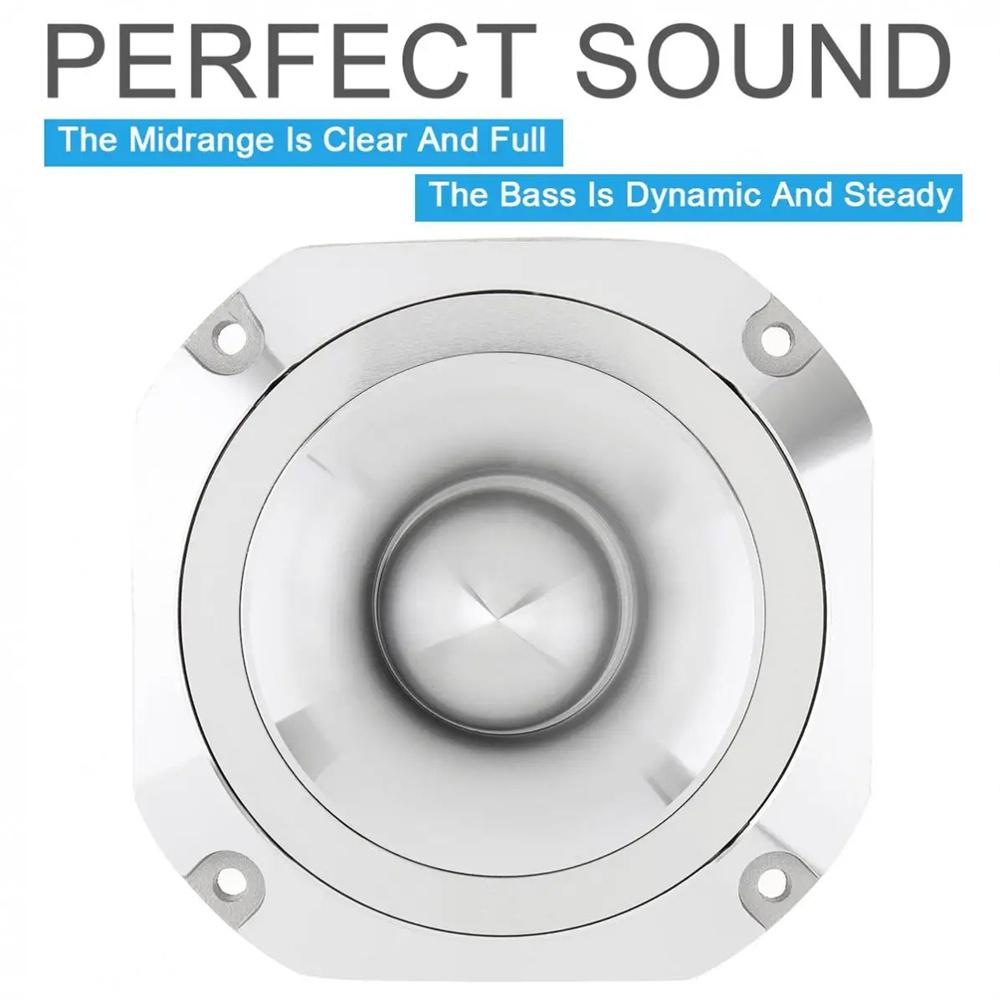 4" Inch 600W Car Audio Tweeter Aluminum 6-Ohm For Vehicle Stereo Modified Silver