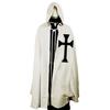 Mens Medieval Knight Crusader Templar Surcoat Halloween Costume with Hooded Cap Cloak Robe Cosplay Renaissance S-6XL