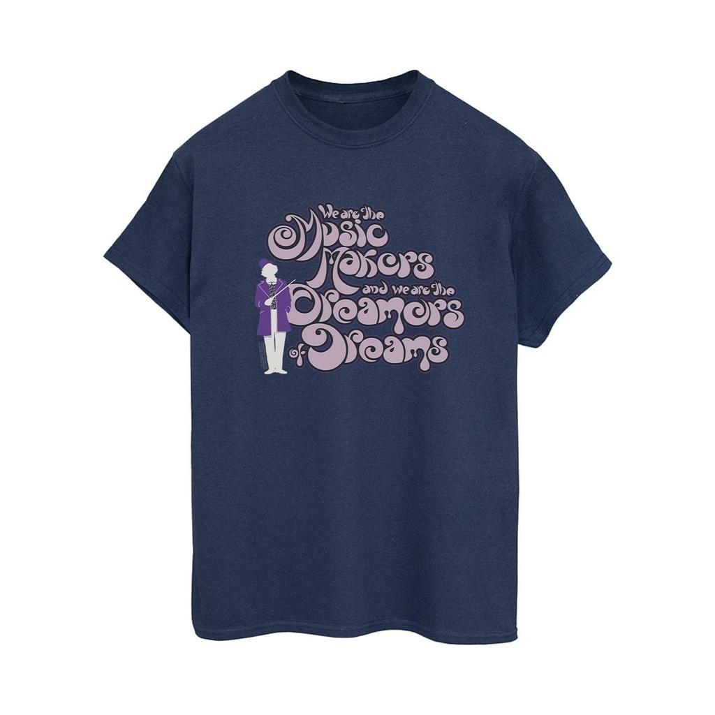 Willy Wonka Womens/Ladies Dreamers Text Cotton Boyfriend T-Shirt