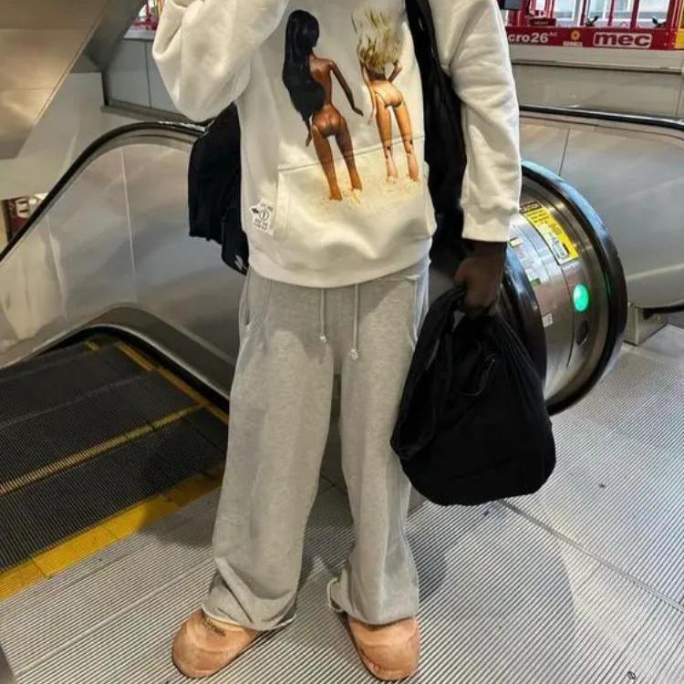 Женские серые спортивные брюки свободного покроя, корейские модные базовые брюки для бега, мужские повседневные брюки в стиле хип-хоп в стиле Харадзюку