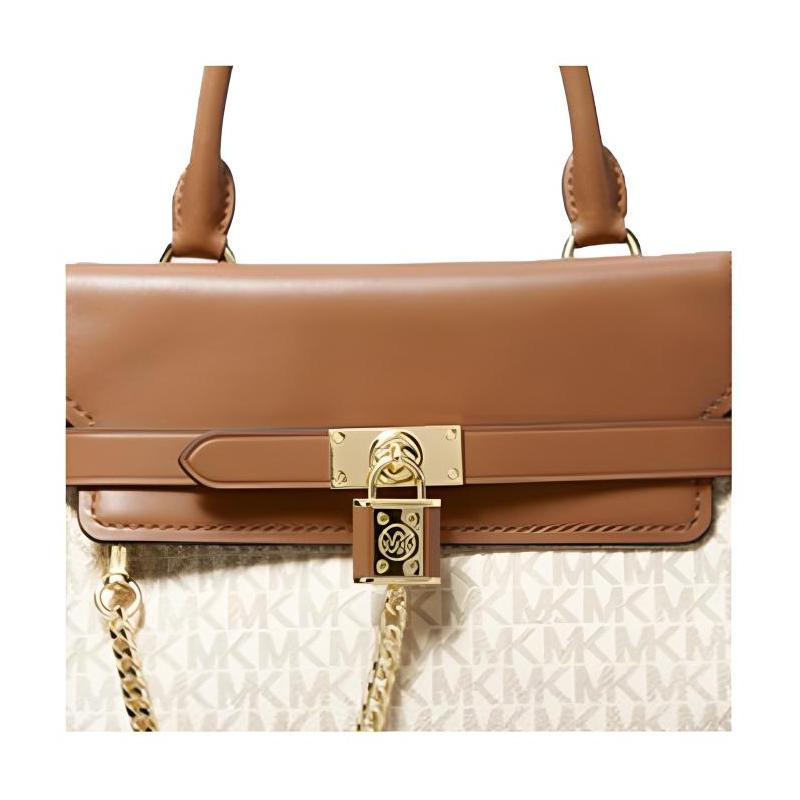 MICHAEL KORS handbag Nouveau Hamilton Presbyopia all-over color-blocked catfish bag chain logo large capacity commuter cotton crossbody bag large size