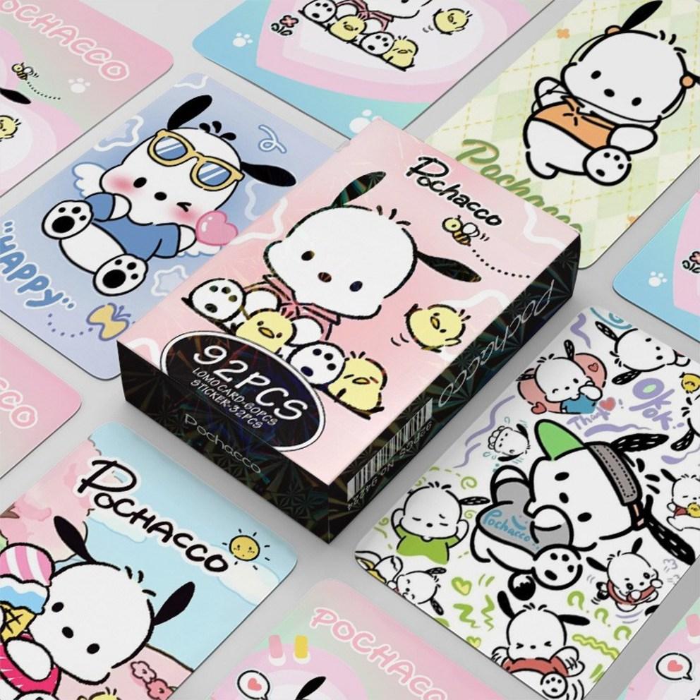 Товары для фотокарточек Sanrio LOMO Иллюстрация Фотокарточка 60 шт. + Мини-наклейка 32 шт., Pochaco, 1 шт.