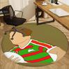 South Sydney Rabbitohs Pattern Round Rug, Indoor/Outdoor Mat, for Picnic, Gameroom, Bedroom, Office, Living Room, Home Decor Carpet, Birthday Gift