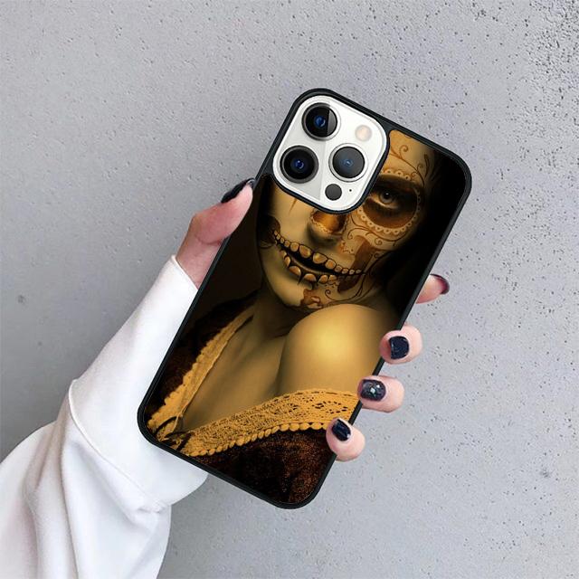 Мексиканский сахарный череп Чехол для телефона Для iPhone 17 Air 15 16 14 13 12 Pro Max 11 Pro Max Plus Coque Shell