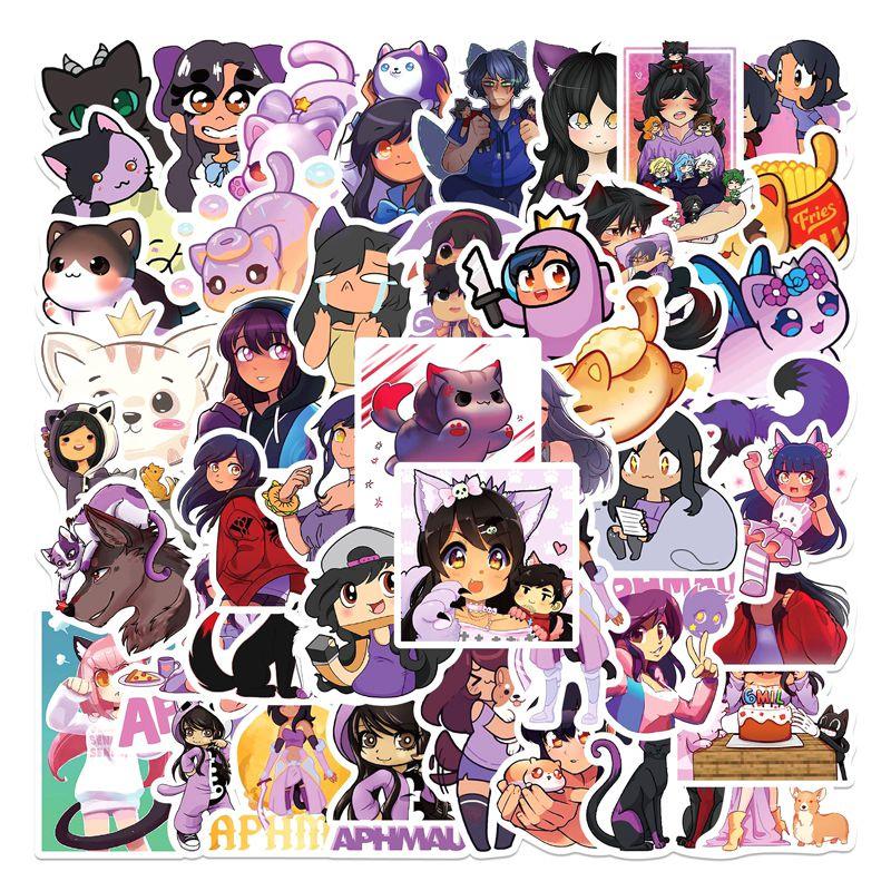 50 шт. Мультяшные граффити водонепроницаемые наклейки Aphmau для украшения ноутбука