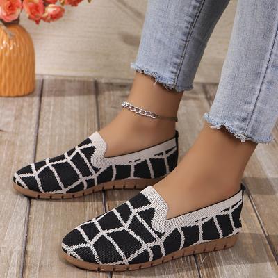 Мода 2024 Новая Мода Повседневная Обувь на Плоской Подошве Женская Одинарная Обувь Весна и Лето Дышащая Сетка Латексная Стелька Обувь с Круглым Носком Плюс