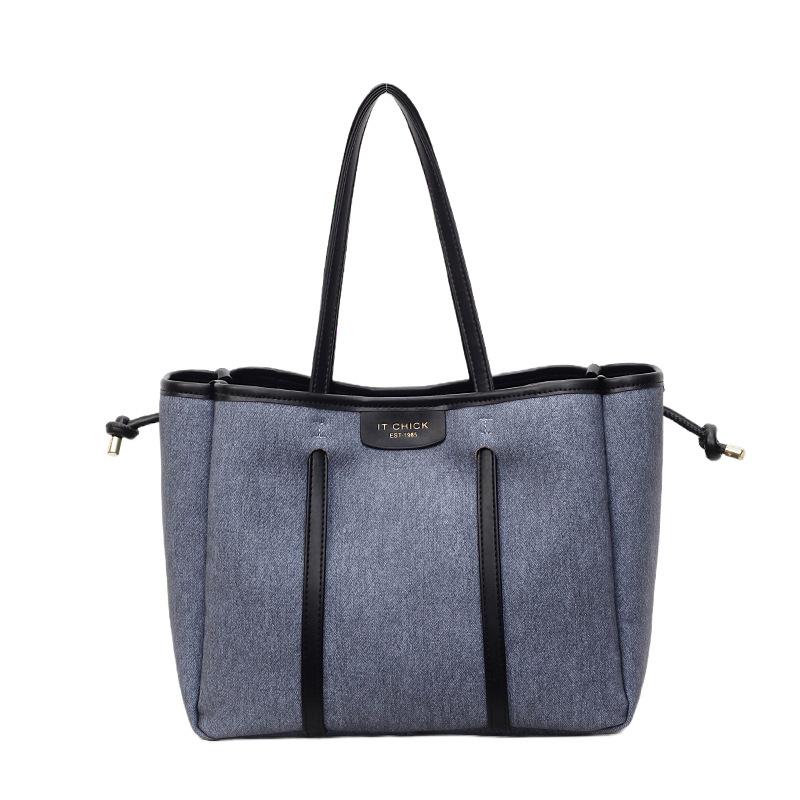 Ladies' Shoulder Tote Bag with High-end Feel, Contrasting Color Splicing, Multi-layer Shoulder Bag, Fashionable and Versatile, Large Capacity