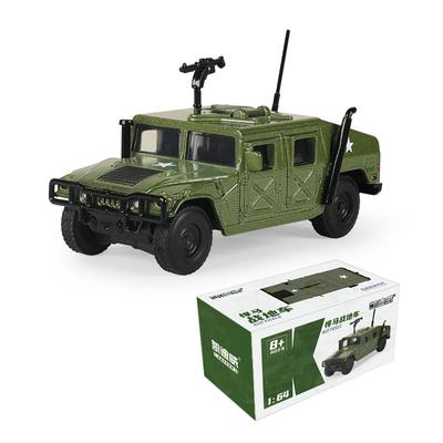 1/64 Hummer H1 Военный армейский автомобиль Миниатюрная модель Сплав цинка Игрушечная машинка Свободные колеса Литой металл Коллекция Подарок для детей