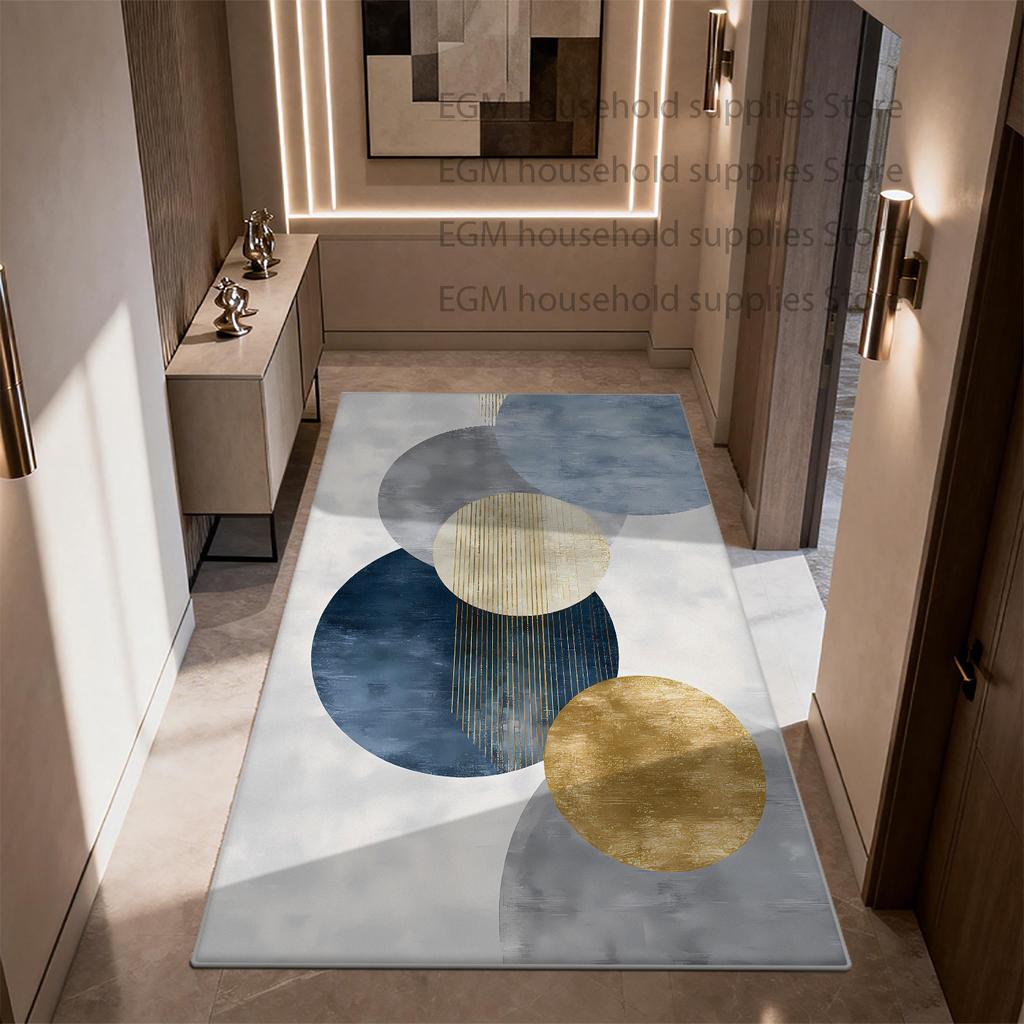 Modern Geometric Rug Light Luxury Living Room Decor Washable Non-slip Carpet Customizable Study Bedroom Entrance Door Mat Lounge