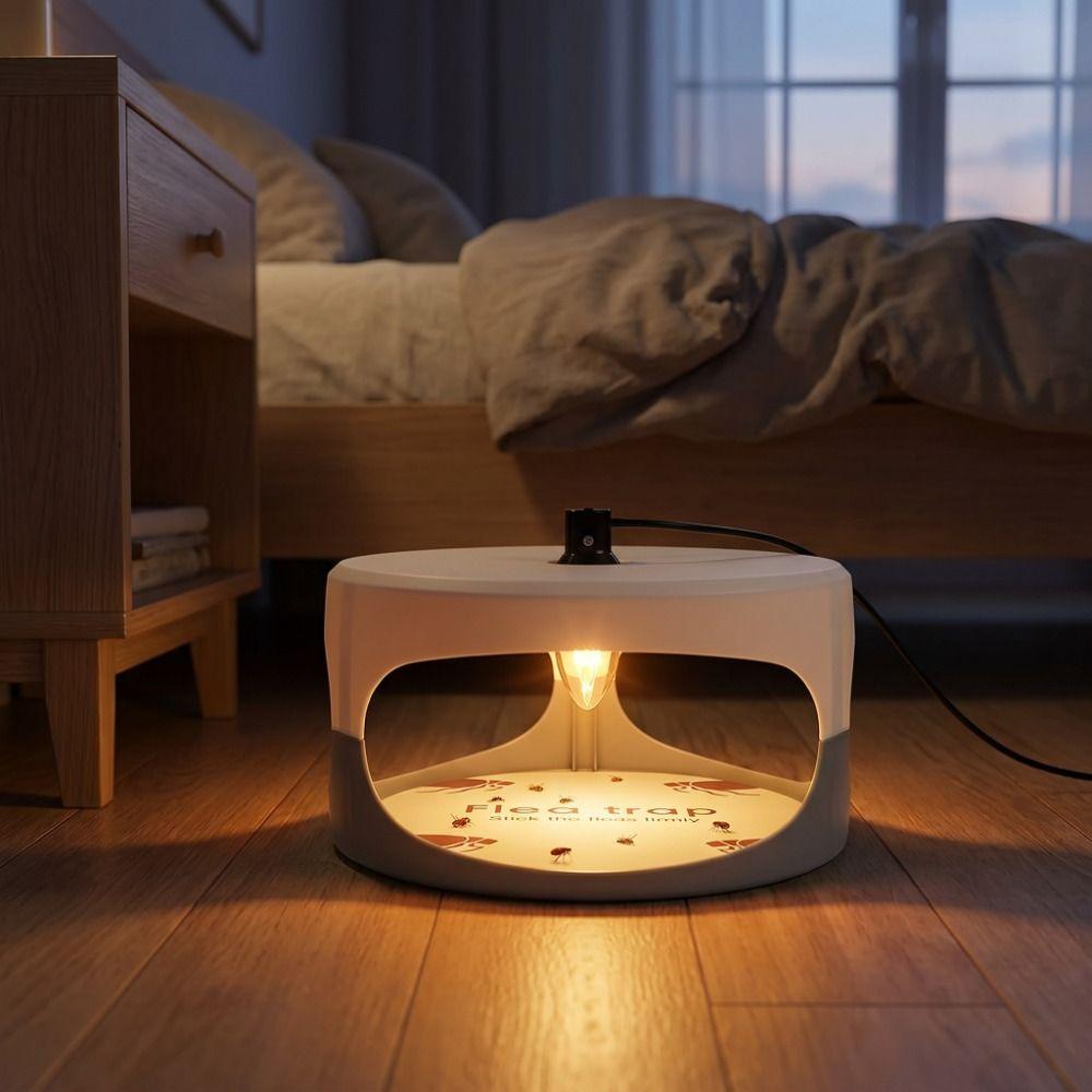Round Shape Pest Control Capture Trap Effective Flea Trap Light Insect Catcher  Indoor Use