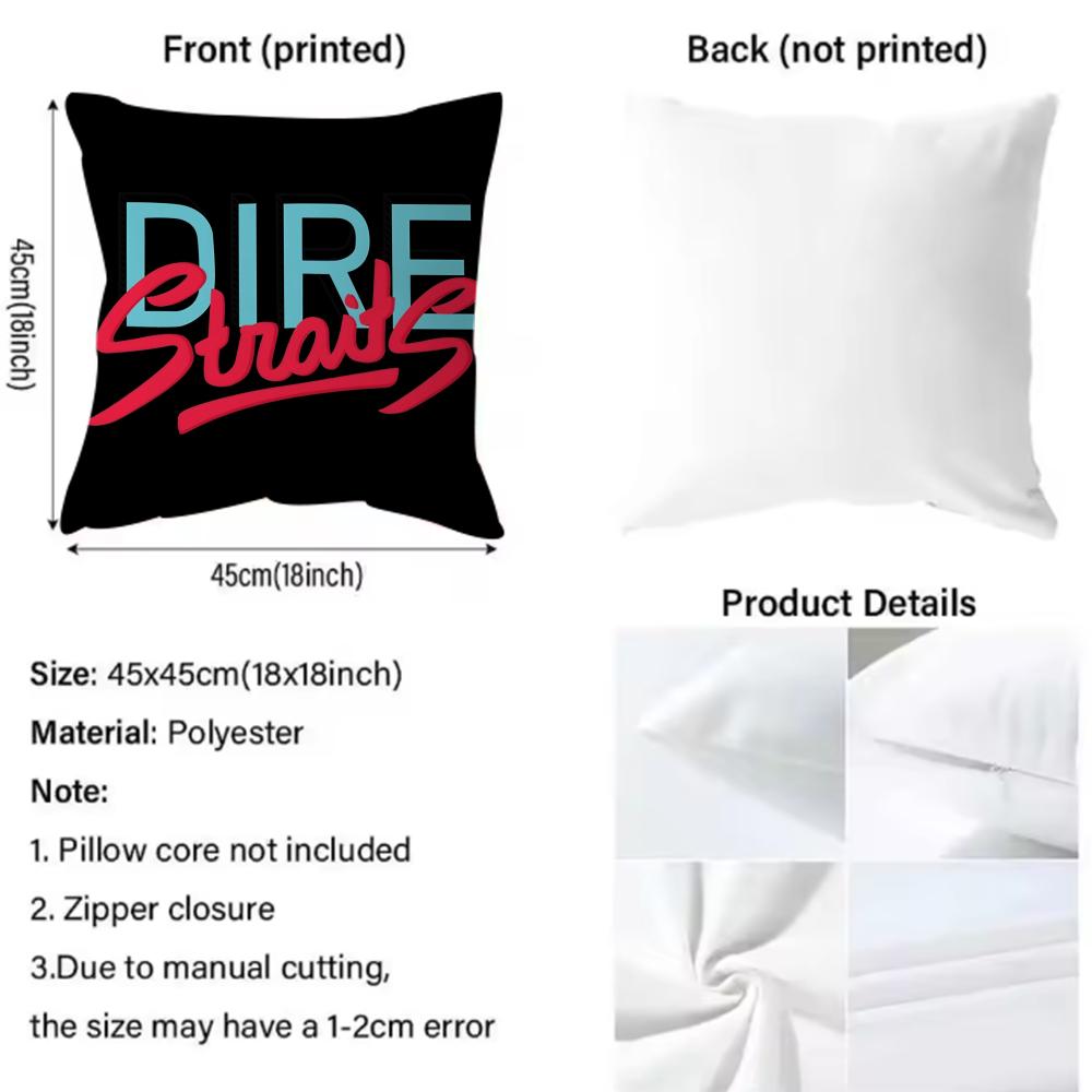 D-Dire S-Straits Rock Cushion Cover Premium Comfort Двусторонняя наволочка - Дизайн «Два в одном» для любой комнаты и салона автомобиля