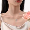 Серебряное ожерелье Tichya S925 с лунным камнем/аквамарином – Нишевый дизайн, овальная змеиная цепочка для женщин