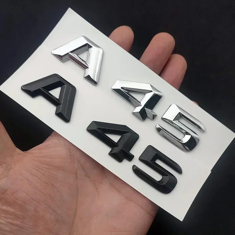 3d ABS Chrome Black Logo A45 Emblem Letters Sticker Nameplate Car Trunk Badge For Mercedes Benz A45 AMG W176 W177 Accessories WR5