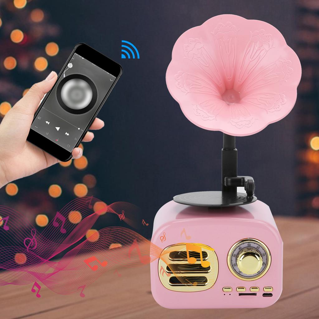Портативный фонограф Винтаж Ретро Bluetooth-динамик Громкоговоритель Коробка Оборудование Аксессуар