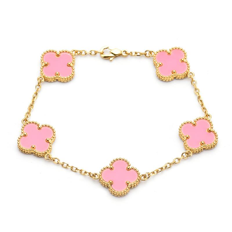 Браслет из титановой стали 15 мм, двухсторонний, с четырехлистным клевером, не выцветающий, модный браслет с цветком четырехлистного клевера