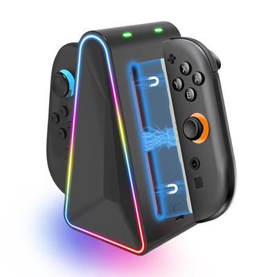 Nintendo Switch 2 2 Зарядная подставка для 2025 2 Зарядное устройство для контроллеров для Nintendo Switch Магнитная зарядка 4 контроллеров RGB-кабель в комплекте Joy-Con [Новый -