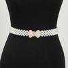 Wide Elastic Waistband Bling Women Waist Belt Sweet Pearl Waist Belt  Skirt Decoritive
