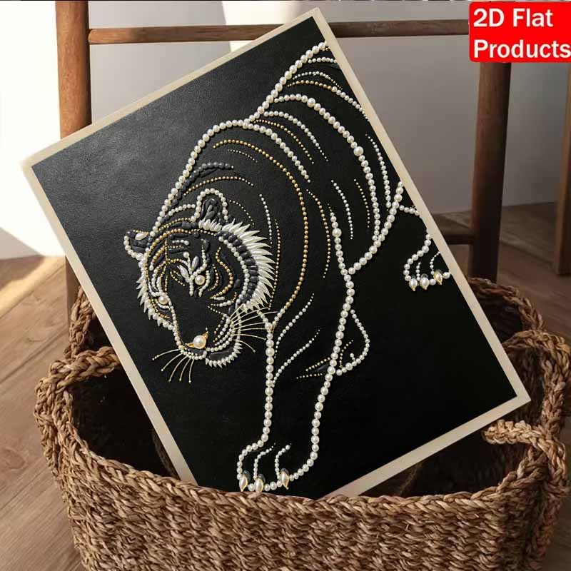 Elegant Black Tiger Pearl Painting 5D DIY Pearl Gemstone Art Diamond Painting Kit for Adults/Beginners Gift Ideas Home Decor Wall Art Crafting
