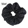Polka Dot Hair Accessories Retro Tie for Women Girls, Soft Elastic Scrunchies, Elegant Polyester Ponytail Holder, Fashionable Korean Style Daily