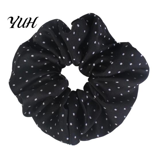 Polka Dot Hair Accessories Retro Tie for Women Girls, Soft Elastic Scrunchies, Elegant Polyester Ponytail Holder, Fashionable Korean Style Daily