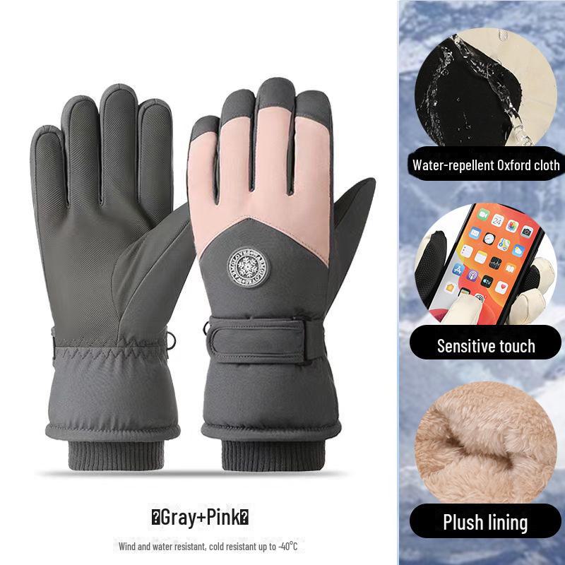 Unisex Winter Ski Gloves: Thick, Warm, Waterproof, Touchscreen-Compatible for Outdoor Riding and Motorcycling