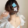 Простая и постепенно меняющая цвет заколка-гребень для волос с цветком и жемчугом, женская, милая, модная, универсальная, зажим-уточка, темпераментный головной убор, аксессуары для волос, продвинутая