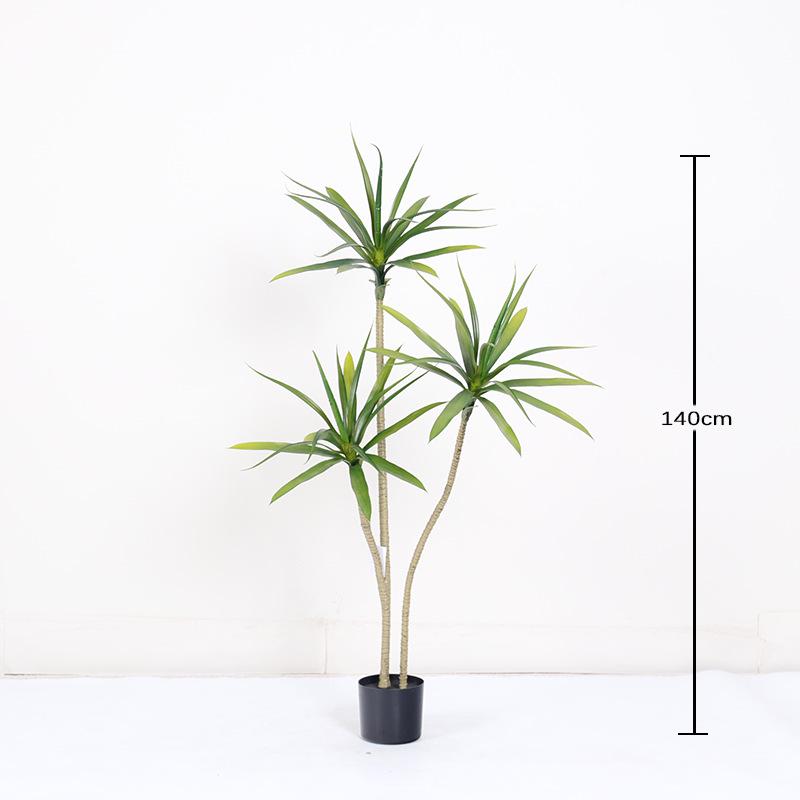 Second-Generation Tropical Faux Plant: High-End Indoor Potted Decoration with Thousand-Year Wood
