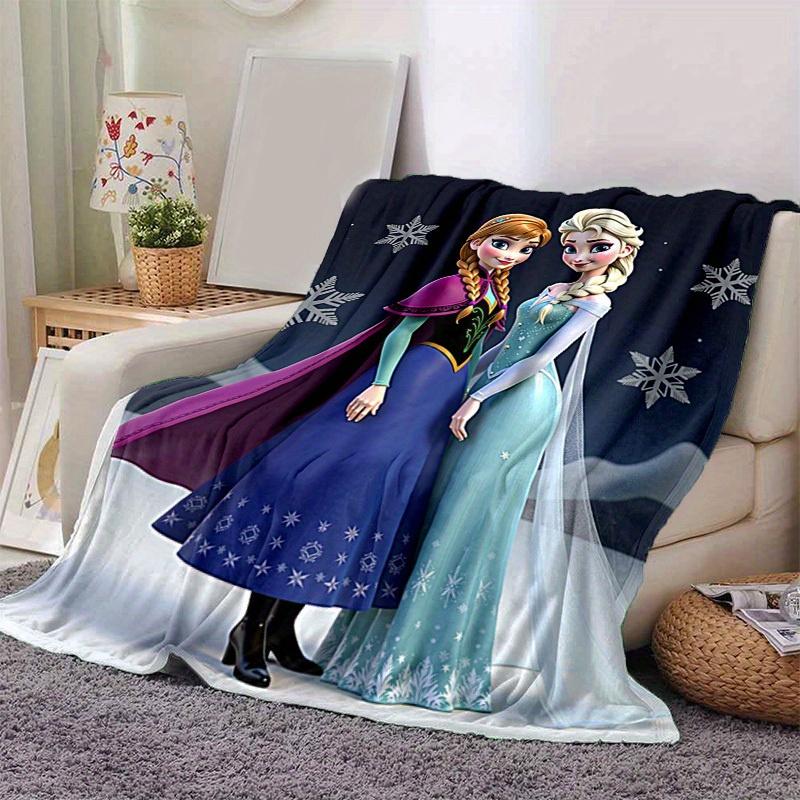 1pc, Winter Wonderland Blanket, Seasonal Decorative Throw for Home, Elsa & Anna Frozen Theme, Soft Flannel Throw Blanket, Versatile & Cozy for Bedroom