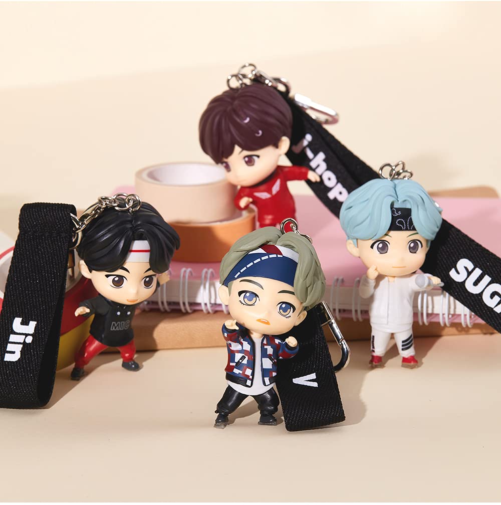 6708 BTS Tinytan Figure Keychain Keyring K-Pop Goods Bag Accessory Official Authentic Figurine, Suga, Large
