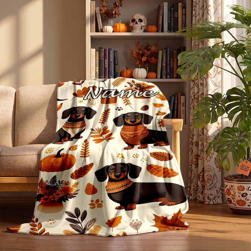 Cute PUPPY Custom Flannel Blankets Soft Warm Cozy Throws for Home Decor Holiday Gifts