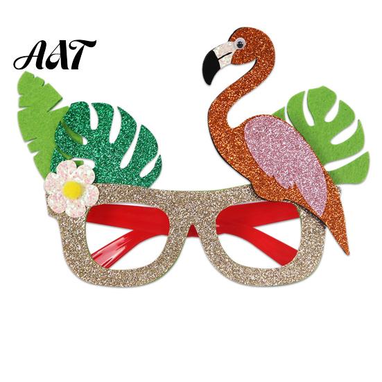 Summer Party Sunglasses Hawaiian Tropical Glasses, Glitter Felt Beach Pool Eyeglasses, Accessories Ocean Luau Style Eyewear for Photo Booth