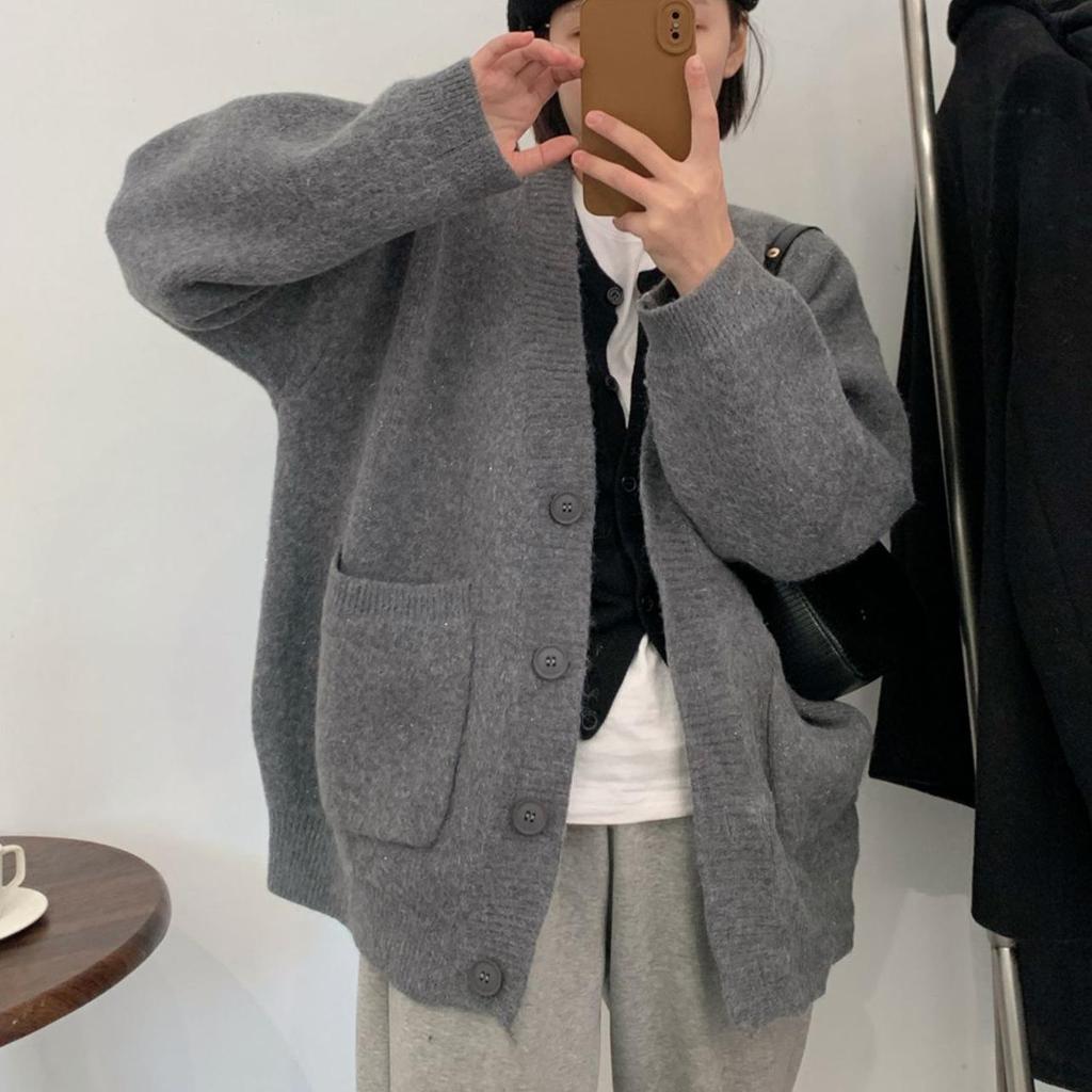 2026 Women's Petite Soft Knit Cardigan – Cozy Autumn/Winter Loose Fit Sweater Coat