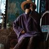 Women Chinese Style Stand Purple Long Sleeve Plus Cotton Vintage Winter Coats Button Cotton Linen Coats
