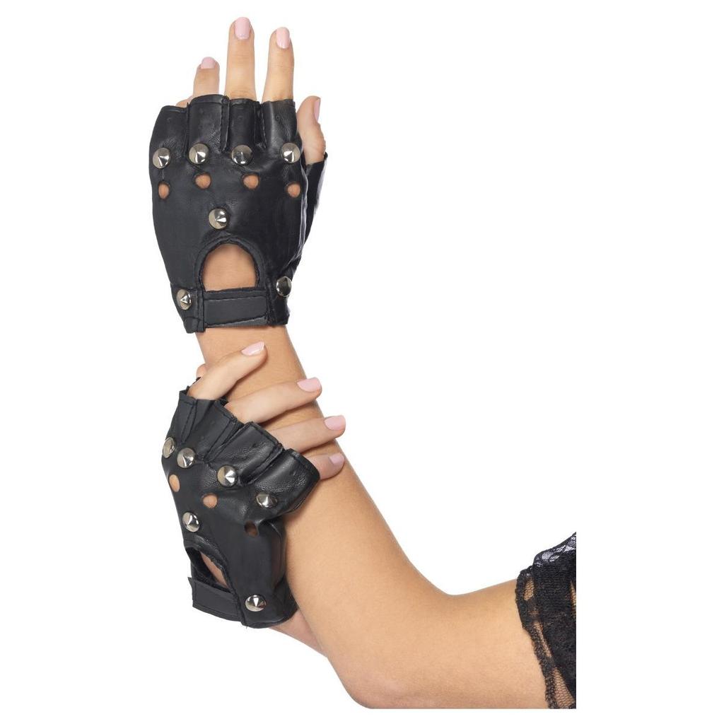 Smiffys Unisex Adult Fingerless Punk Gloves