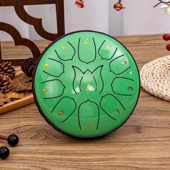 Steel Tongue Drum To Use 11 Compact Design Portable Easy Notes 6 Inches Rain