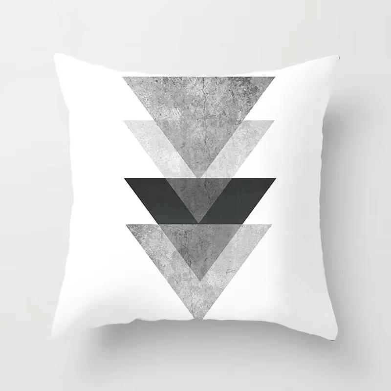 Double Sided Black White Geometric Pillowcase Polyester Striped Cushion Cover for Sofa Living Room and Modern Home Decor