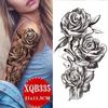 NEW 1PCS Tattoo Temporary Black Sunflower Peony Flower Tattoo Sticker Female Temporary Tattoo Water Transfer Print Waterproof Fake Tattoo Woman