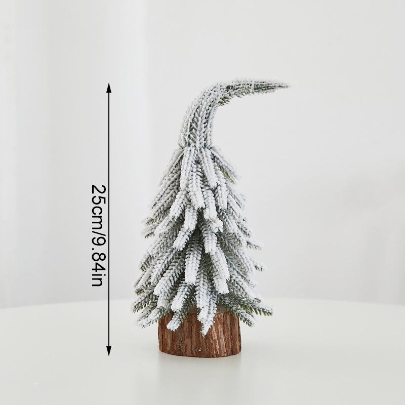 1PC Mini Snowy Christmas Tree Falling Snow Christmas Tree Desktop PE Christmas Tree PE Snowy Xmas Ornament