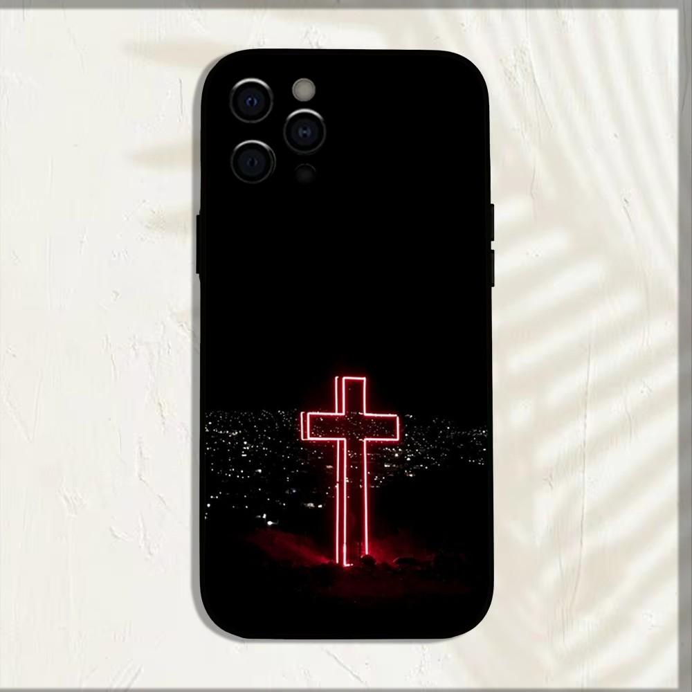 Библия Иисус Христианский Крест Чехол для Телефона Для iPhone 15,14,13,12,11,Pro,X,XS,Max,XR,Plus,Mini Мягкий Черный Чехол